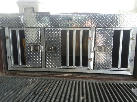 steel over the rail dog box|custom aluminum dog box.